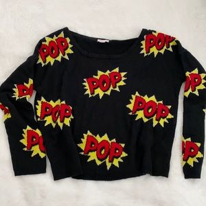 POP Comic Book Cropped Sweater Size Medium
